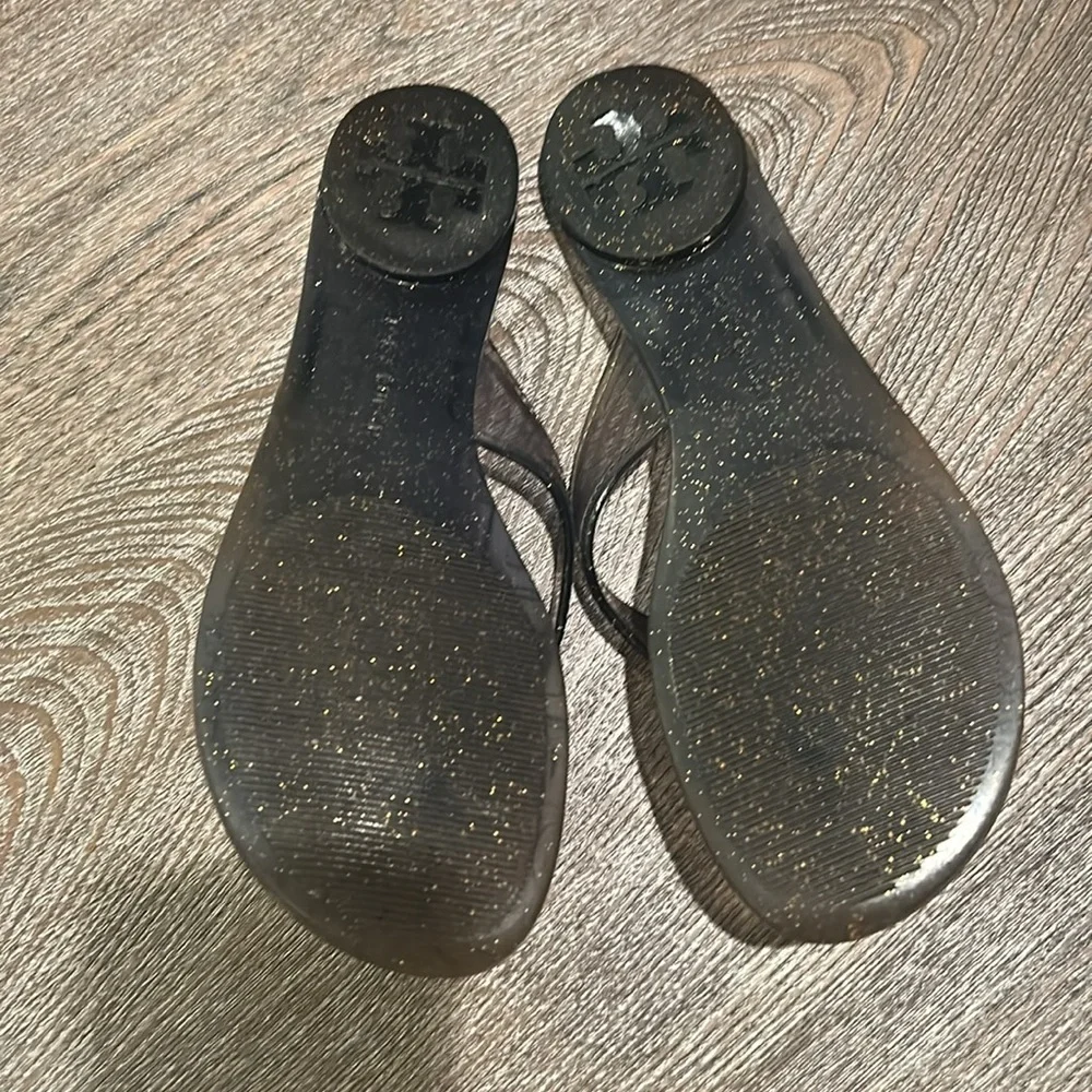 Tory Burch Thora Jelly Blue Glitter Thong Sandal Slides Women’s Size 6 - Picture 3 of 3